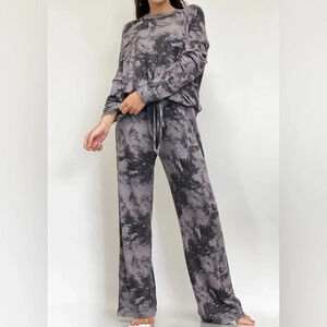 Fornia Women’s Pullover Tie Dye Cropped Sweater in Black/Grey Size XS